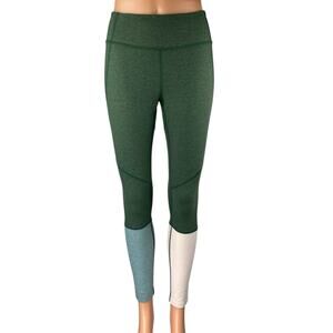 Outdoor Voices Women's Green Colorblock Yoga Workout Athletic Leggings Pants S